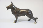 Stehender Schäferhund Hund Bronzefigur Bronze Skulptur (RE240)