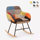 Sedia poltrona a dondolo design moderno patchwork tessuto Woodpecker