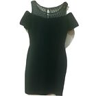 ABITO NERO CON PIZZO poliestere by Guess women mini black dress cocktail da sera