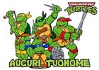 Cialda NINJA TURTLES Decorazione Torta Ostia o Zucchero con nome anni a scelta