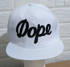 Snap Back Cap LA "Dope" Embroidery One Size Adjustable Hat Unisex Summer White