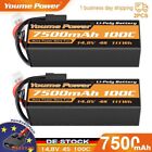 2Stück 14,8V 4S 7500mAh Lipo Akku Hardcase für RC Traxxas Truck Buggy Auto LKW