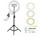 ANELLO LUMINOSO LED STUDIO FOTOGRAFICO SELFIE SUPPORTO SMARTPHONE TREPPIEDI