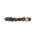 Samsara Bracciale in Tormalina Nera, Shamballa Tibetano Buddista, confezione inc