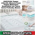 Topper Matrimoniale 140x190cm,Memory Foam Topper Materasso Respirabile Con Tasca