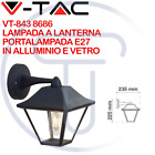 V-TAC VT-843 Lampada Applique LED Lanterna Lampadina E27 Nero Esterno Giardino