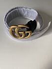 GUCCI CINTURA UOMO PELLE FIBBIA DOPPIA G 414516 AP00T 90/36 + CONFEZIONE REGALO