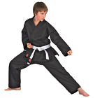 KARATE UNIFORME NERO 8 once KIMONO KARATEGI FREE STYLE JUJUTSU GI SUIT UNIFORM