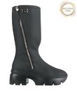 RRP€950 GIUSEPPE ZANOTTI Mid-Calf Boots US7 UK4 EU37 Black Logo Made in Italy