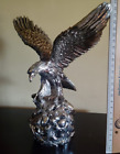 Scultura Statua Aquila Ventennio in Argento Laminato