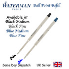 GENUINE WATERMAN BALLPOINT REFILL - MEDIUM & FINE -  BLACK & BLUE