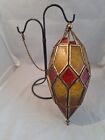 Hanging Moroccan Style Dome Glass Lantern Amber Tealight Holder Home Garden Gift