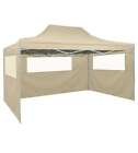 Tenda Pieghevole con 3 Pareti 3x4,5 m Crema