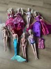 8 Dolls Inc Mattel Barbie, Disney Little Mermaid, Simba Toys Light up Skirt Etc