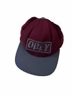 obey burgundy and grey snapback cap