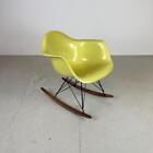 Vintage 1950s Eames Herman Miller RAR a Dondolo Sedia IN Limone Giallo #3816