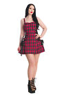 Banned Klondike Lace Up Alternative Gothic Emo Dress - Red, Green or Pink