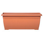 Vaso rettangolare Fioriera moderna plastica Fioriera Terra terracotta 80x34x32cm