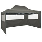 Gazebo Professionale Pieghevole 3 Pareti 3x4m Acciaio Antracite