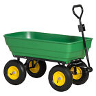 Outsunny Carrello da Giardino 125L con Vasca Ribaltabile e Maniglia Verde