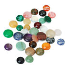 10 Mix Half Round Gemstone Flat Back Natural Stone Dome Cabochon Jewellery DIY