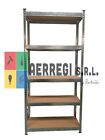 SCAFFALE SCAFFALATURA 5 RIPIANI IN METALLO E PANNELLI IN LEGNO 180X40X90 875Kg