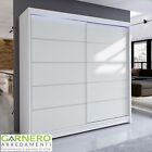 Armadio moderno maniglie 2 ante scorrevoli 6 ripiani 180x215cm bianco opaco KARL