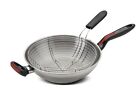 Lagostina Linea Rossa Wok in Acciaio Inox 18/10 con Cestello per Friggere e p...