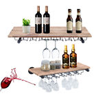 Floating Wine Rack Wall Mounted Home Bar Shelving Glass Holder Storage Display