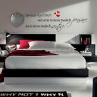 adesivo murale wall stickers frase frasi amore love sentire pensare b0036