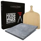 CUORE LAVICO - KIT PIASTRA REFRATTARIA IN PIETRA LAVICA ETNEA PIZZA 39X35X2 cm