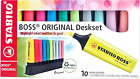 Evidenziatore - STABILO BOSS ORIGINAL Desk-Set - 10 Colori Assortiti 5 Neon + 5