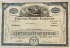 🇺🇸 Collins Radio Company  - Certificato azionario 1966. Bello!