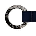 Bulgari Portachiavi a forma di ANELLO Con Cinturino Di Pelle argento NUOVO