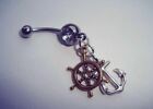 Piercing Belly Bar Ring per Ombelico Rosa Ancora Conchiglia Timone Anchor