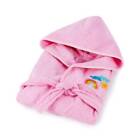 Accappatoio baby con cappuccio in spugna BASSETTI Baleno rosa