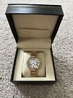 QVC Bronzo Italia Watch Women 36mm Gold Tone White Dial Pave 7.5" w/ All Links