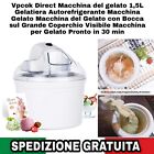 Macchina Del Gelato 1,5L Gelatiera Autorefrigerante Gelato Pronto In 30 Minuti