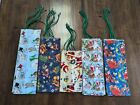 Lot/20 Diff sizes CHRISTMAS Novelty 100%cotton Fabrics GIFT BAGS/POUCHES, NEW