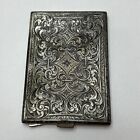 Vintage 800 Silver Italian Floral Swirl Engraved Cigarette Case 128G