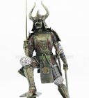 STATUA/ IN RESINA BRONZATA " SAMURAI CON KATANE "