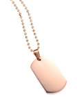 Collana Acciaio Oro Rosa Uomo Donna Targhetta Piastrina Militare + Incisione