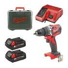 Milwaukee M18 CBLPD-203C Trapano avvitatore 2 batterie con percussione BRUSHLESS