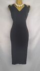 MARELLA BLACK COLD SHOULDER EVENING DRESS, SLEEVELESS UK14