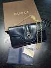 Portafoglio Pochette Borsetta portacellulare Minibag Gucci pelle Blu Vintage