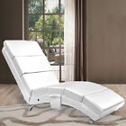 Chaise Longue a Sdraio Poltrona Lettino Relax Sedia Divano Lounge Ecopelle Bianc