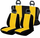 coprisedili auto fiat panda 2003/2012 in cotone nero/giallo 100% made in italy