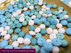 20 12-15mm Vintage NEW OLD STOCK teal blue pink glass Cabochons Flatback