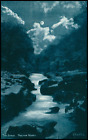 Moonlit Postcard: The Strid, Bolton Woods, Yorkshire. Unposted.