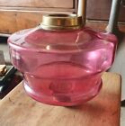 Stunning victorian cranberry Duplex oil lamp font